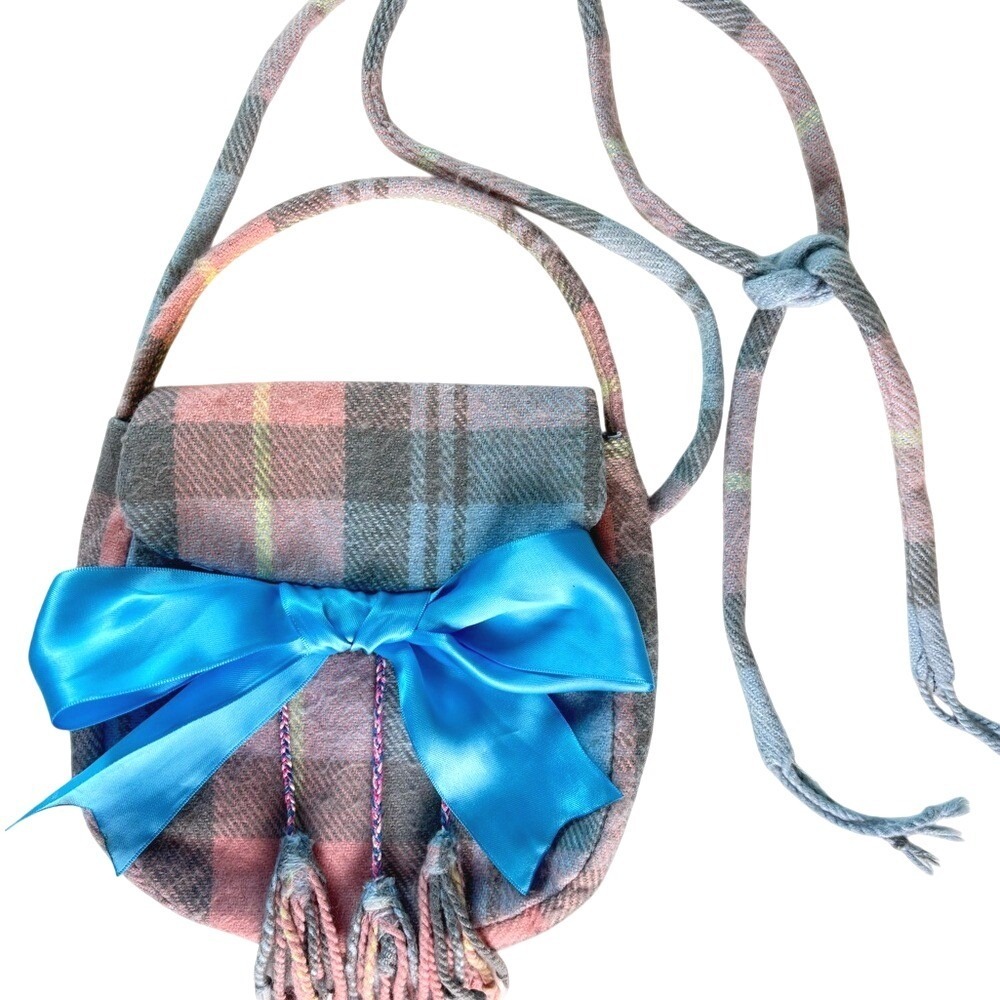 Impractical Clothes Pastel Pink Blue Plaid Wool Handbag Twee Cottage Coquette
